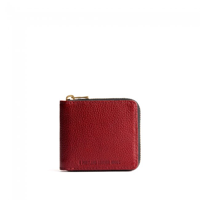 Portland Small Zipper Bifold Wallet - Chili Red