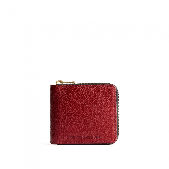Portland Small Zipper Bifold Wallet - Chili Red