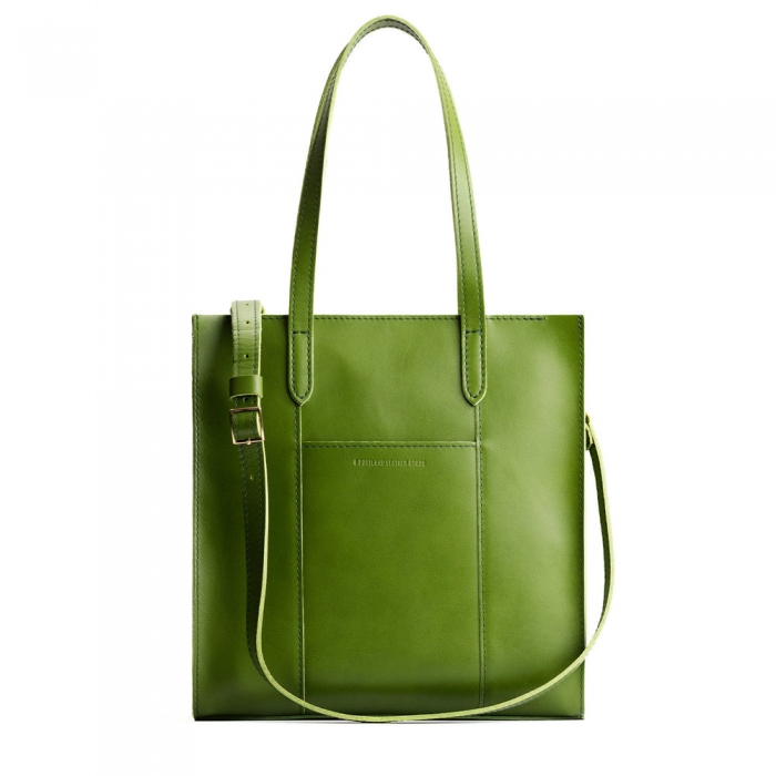 Portland Large Lola Zipper Crossbody Tote - Green Apple