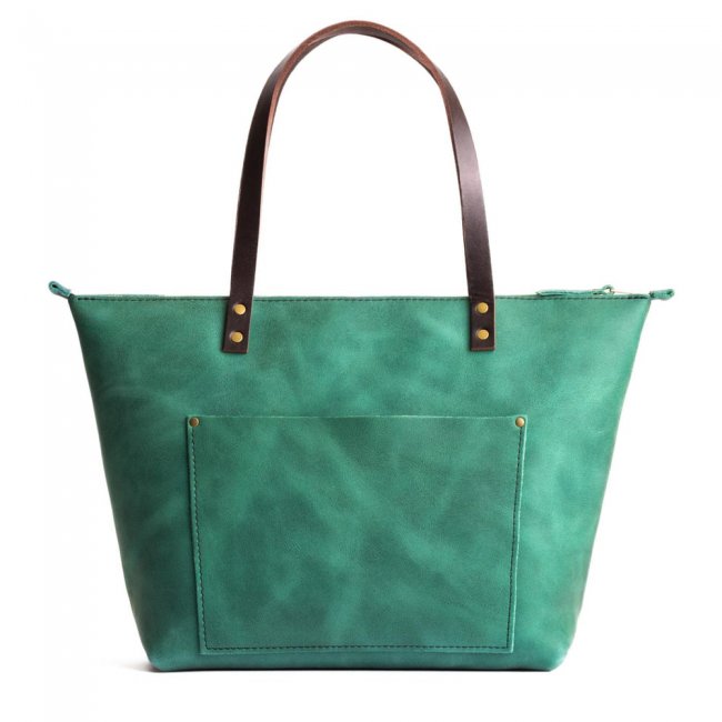 Portland Leather Tote Bag - Surf