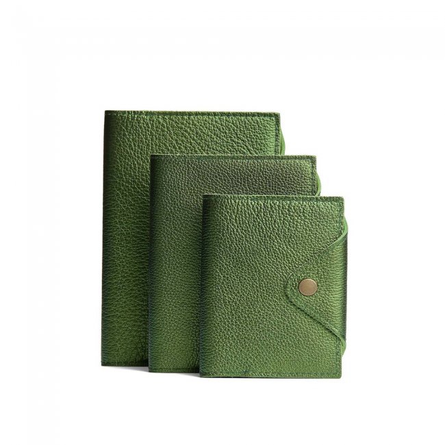 Portland Leather Snap Journal - Metallic Greench