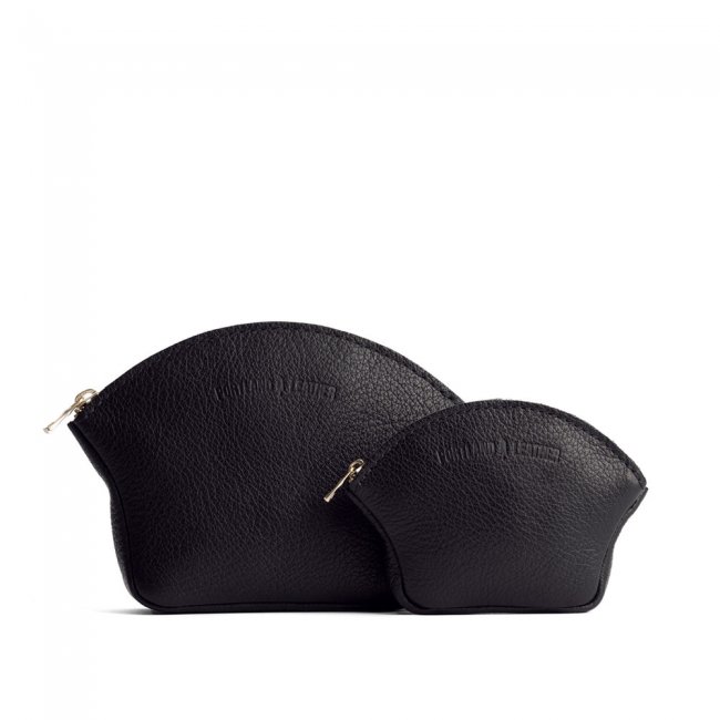 Portland Seashell Pouch - Pebbled black