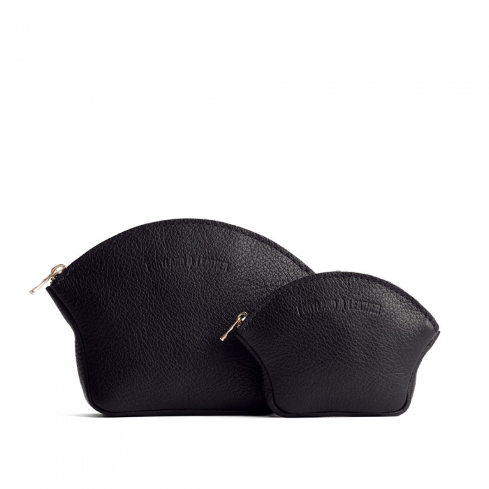 Portland Seashell Pouch - Pebbled black