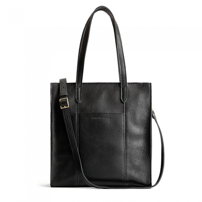 Portland Large Lola Zipper Crossbody Tote - Pebbled black