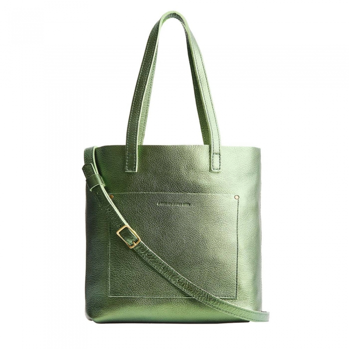 Portland Crossbody Tote - Metallic Greench