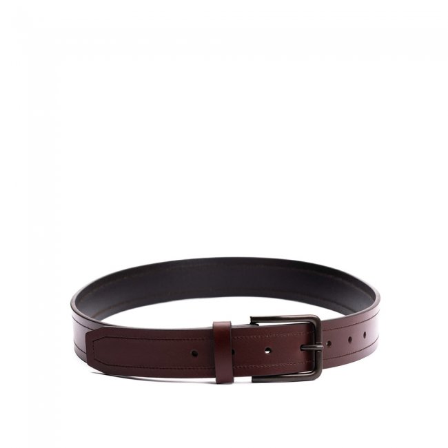 Portland Top Stitch Leather Belt - Pecan
