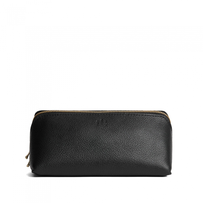 Portland Wide Mouth Pouch - Pebbled black