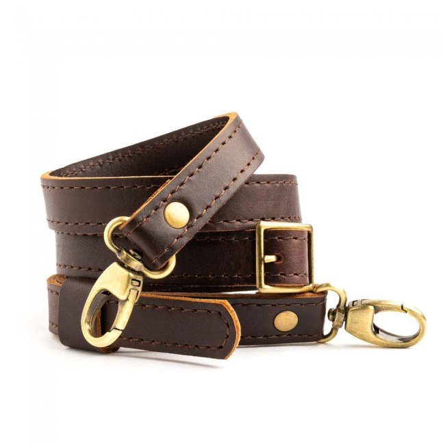Portland Leather Crossbody Strap - Grizzly