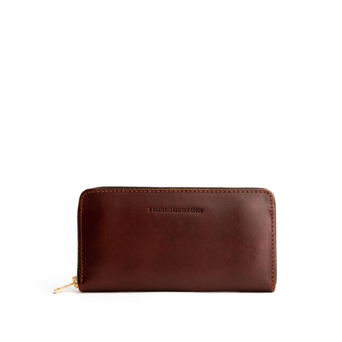 Portland Accordion Zip Wallet - Cognac