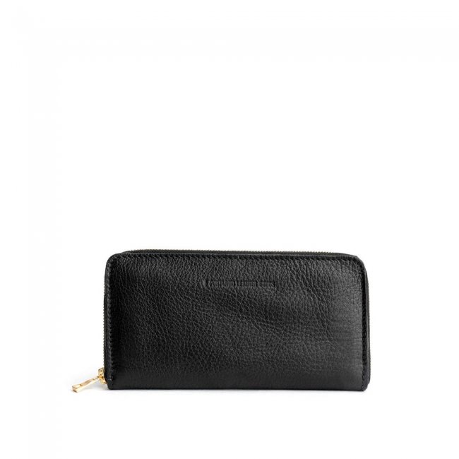 Portland Accordion Zip Wallet - Pebbled black
