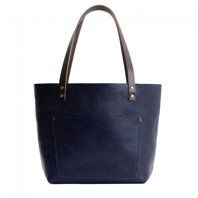 Portland Leather Tote Bag - Cobalt