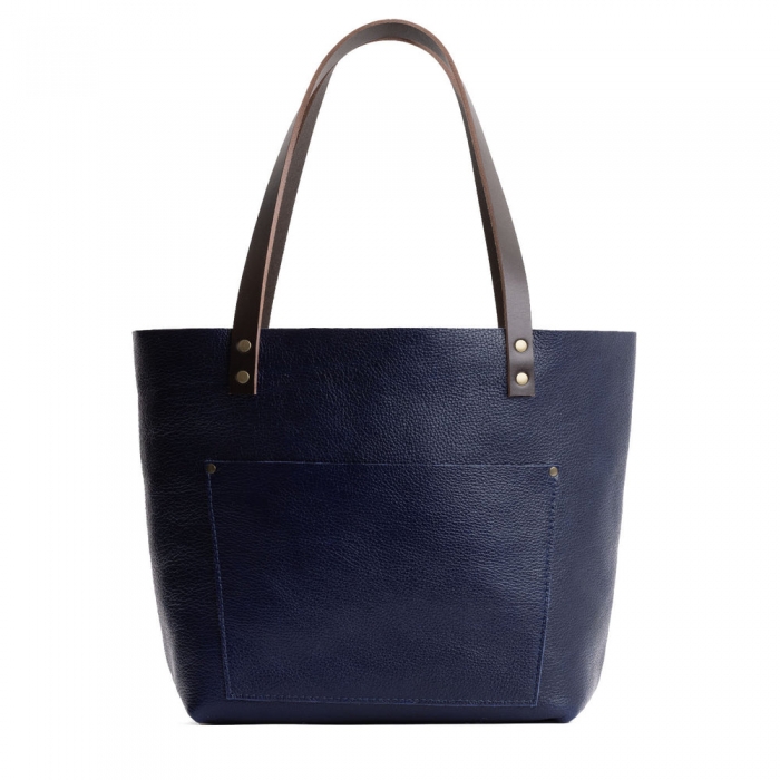 Portland Leather Tote Bag - Cobalt