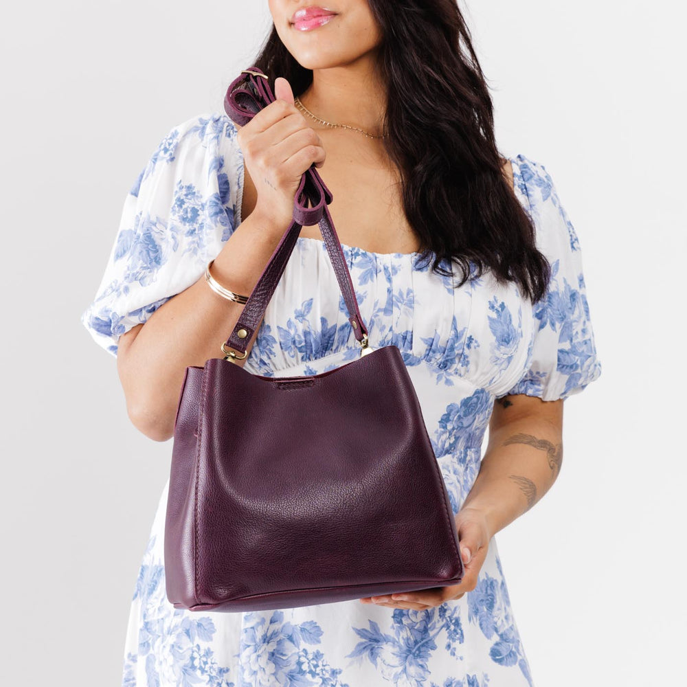 Portland Butterfly Bucket Bag - Plum