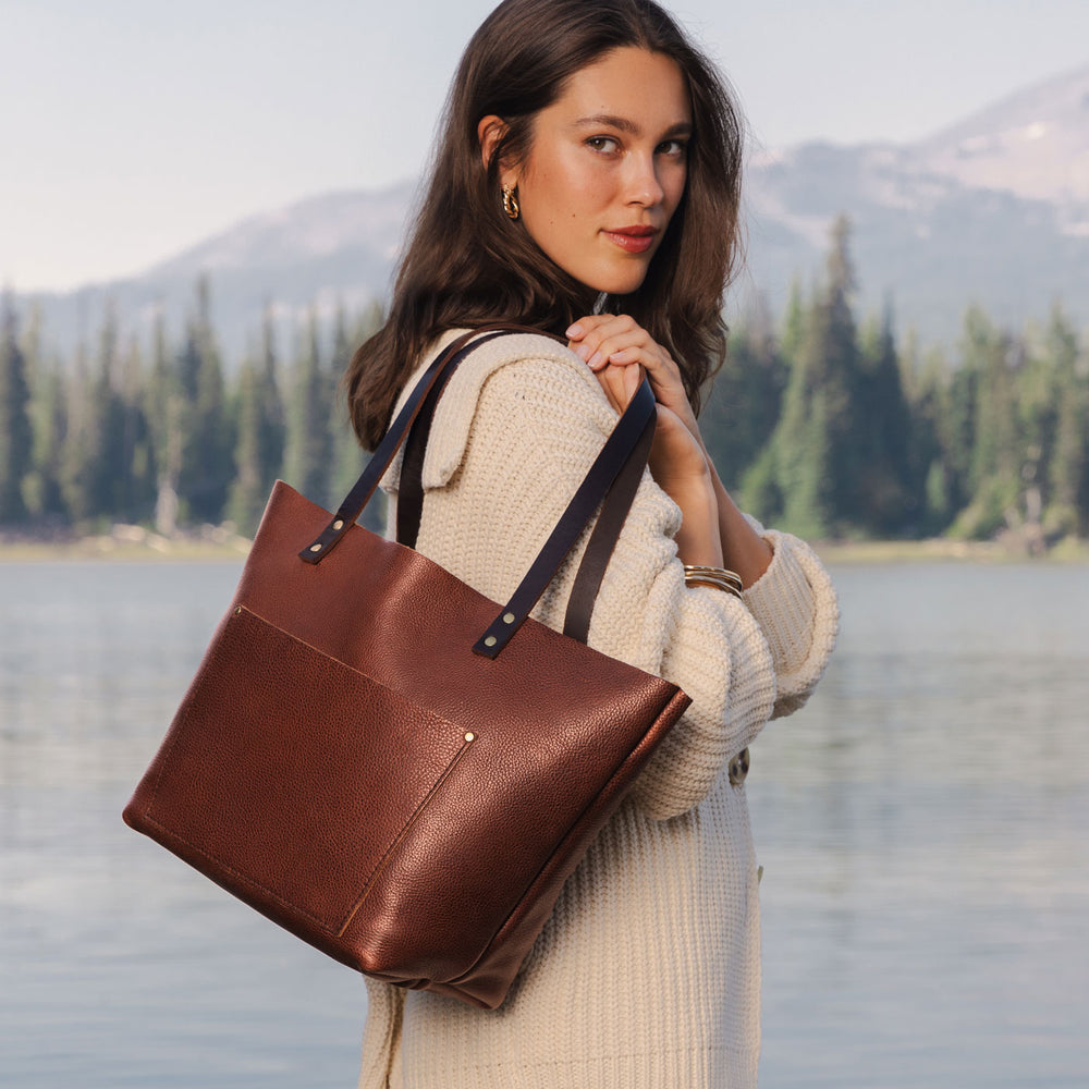 Portland Leather Tote Bag - Nutmeg