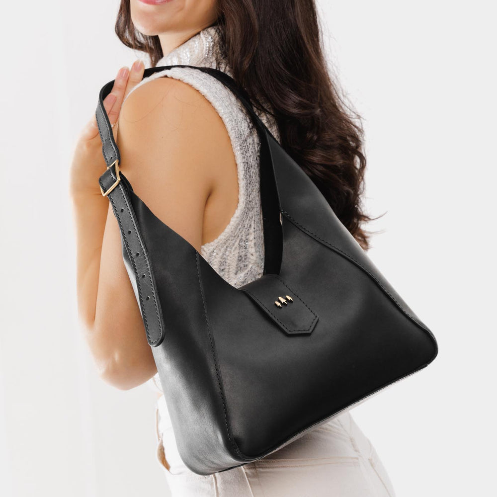 Portland Flora Shoulder Bag - Black