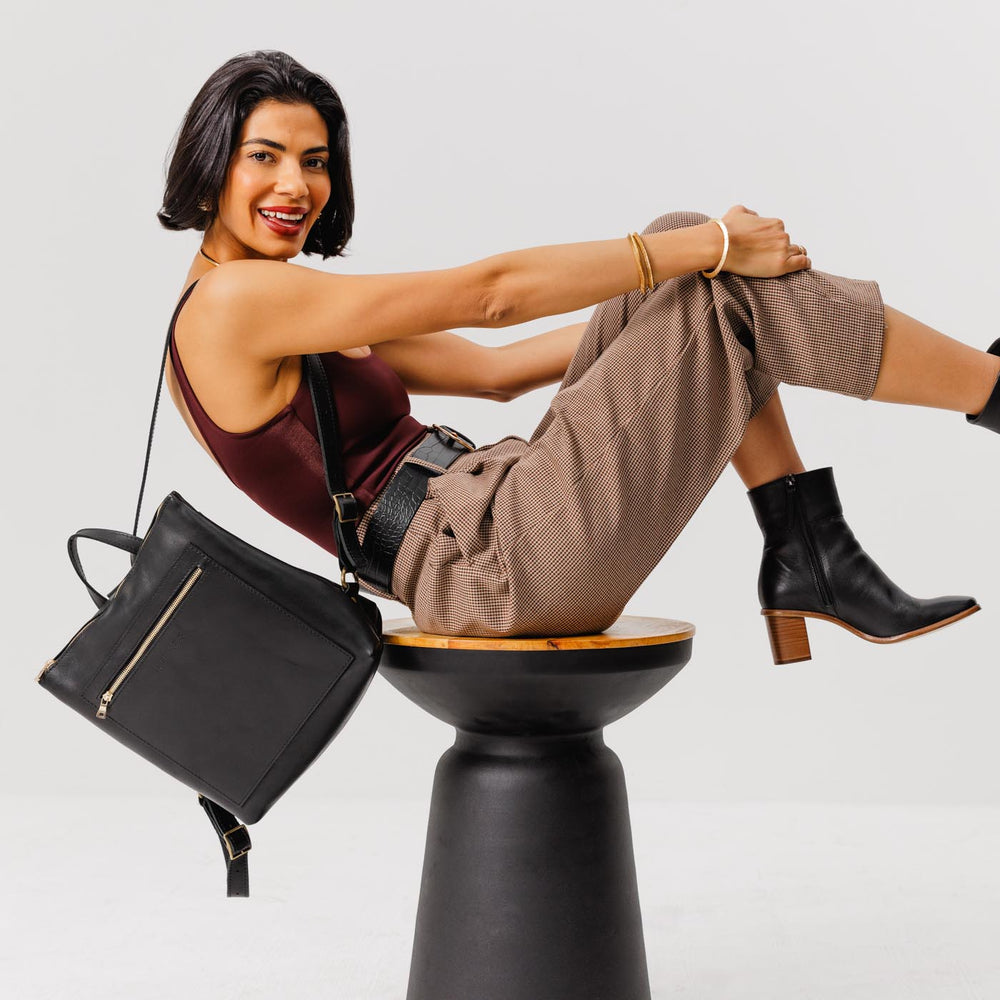 Portland Tote Backpack - Black