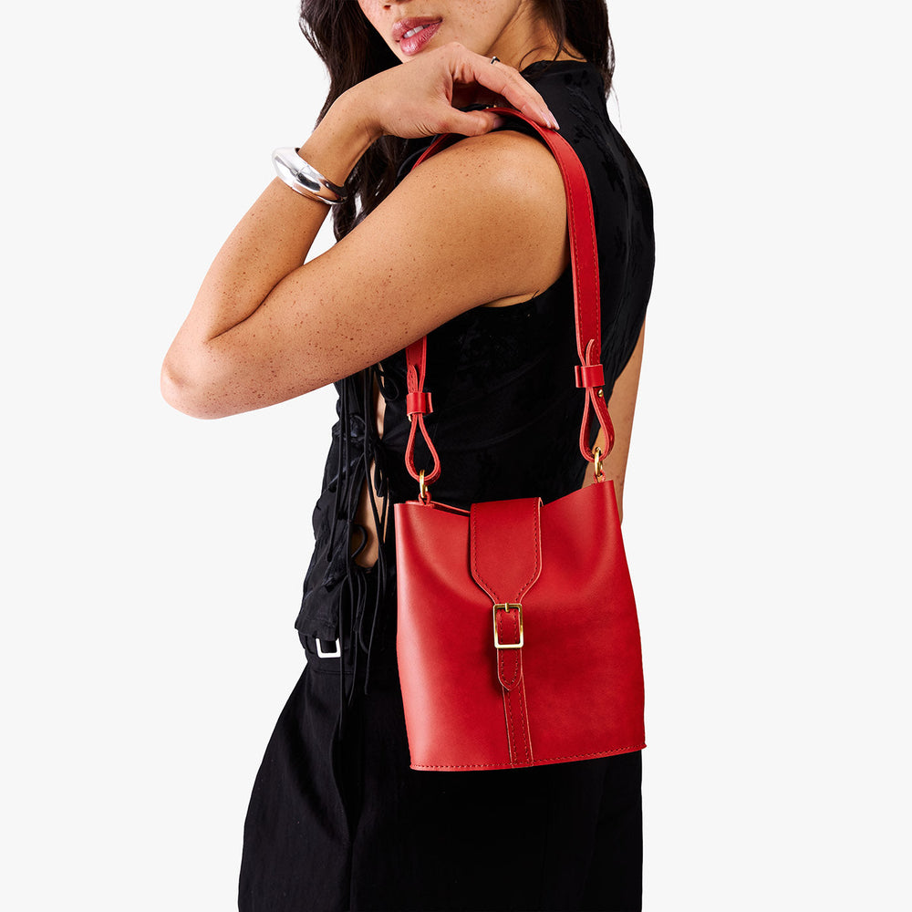 Portland Polly Bucket Bag - Ruby