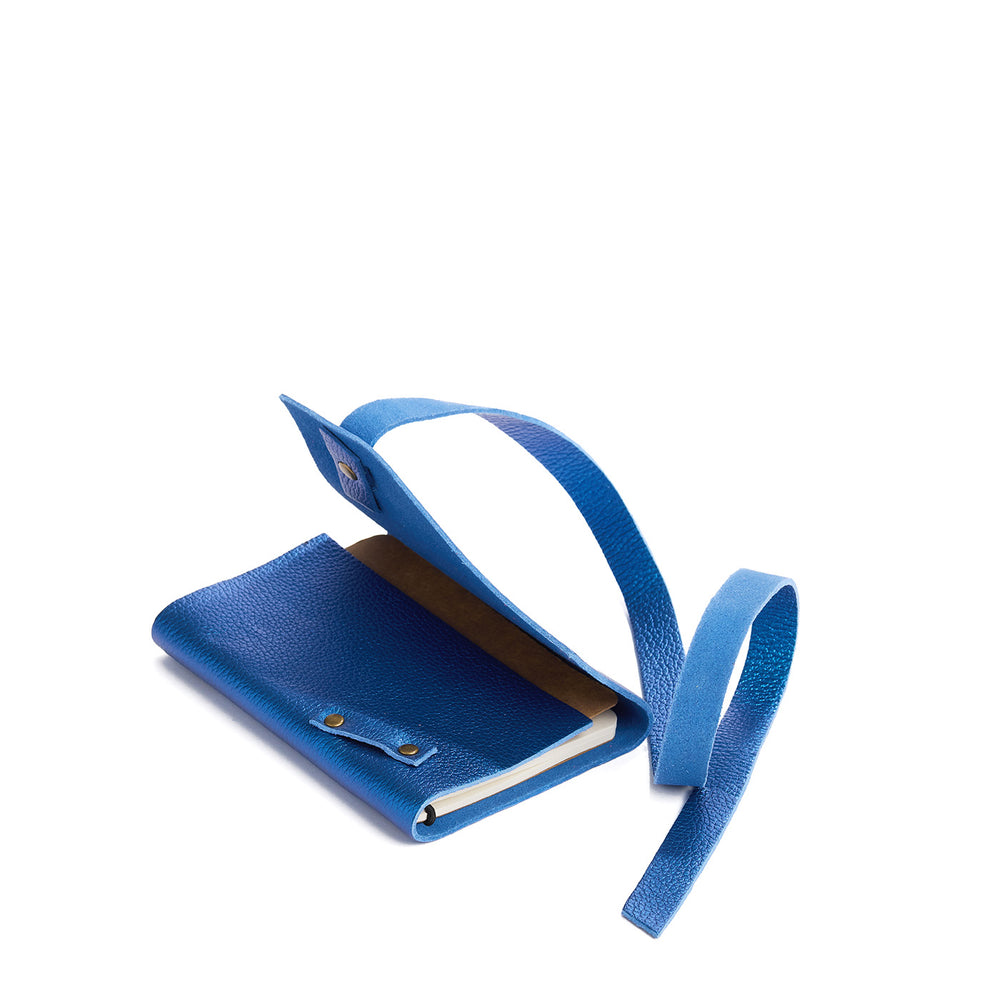 Portland Leather Wrap Journal - Comet Blue