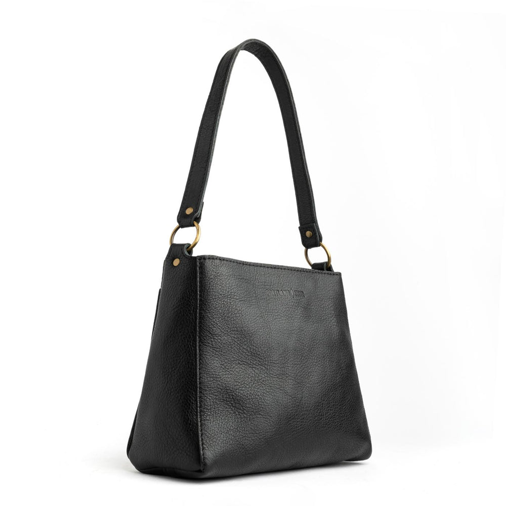 Portland Triangle Shoulder Bag - Pebbled black