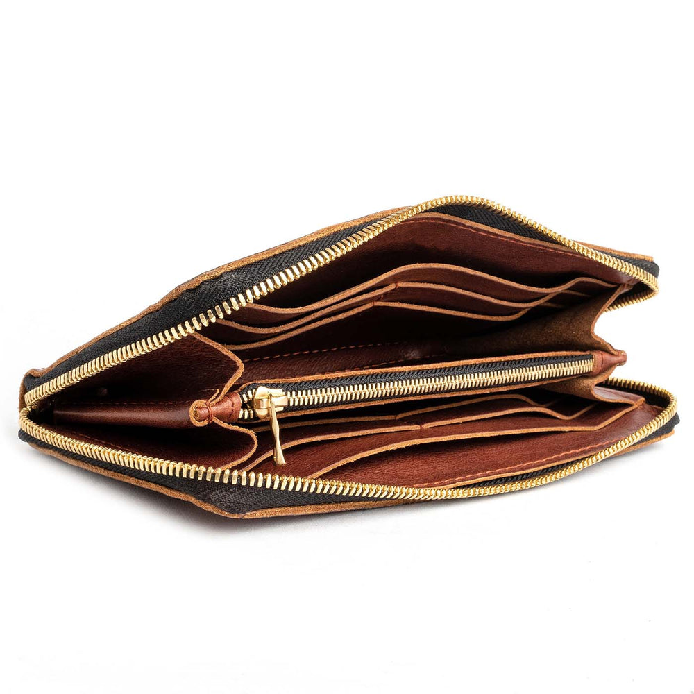 Portland Accordion Zip Wallet - Nutmeg
