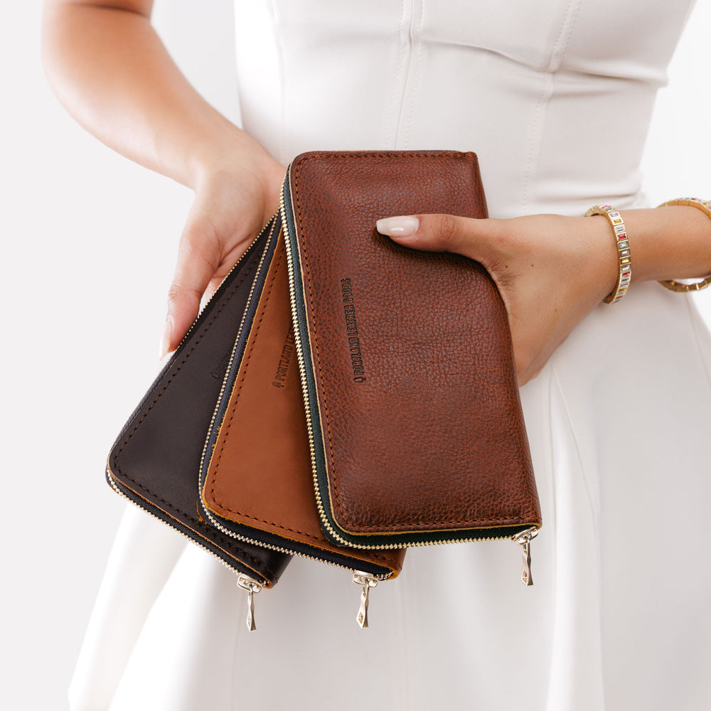 Portland Accordion Zip Wallet - Nutmeg