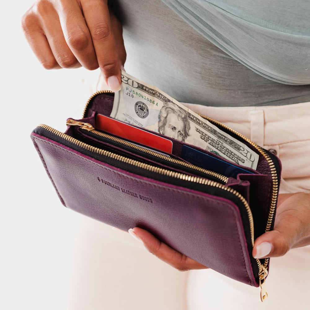 Portland Accordion Zip Wallet - Plum
