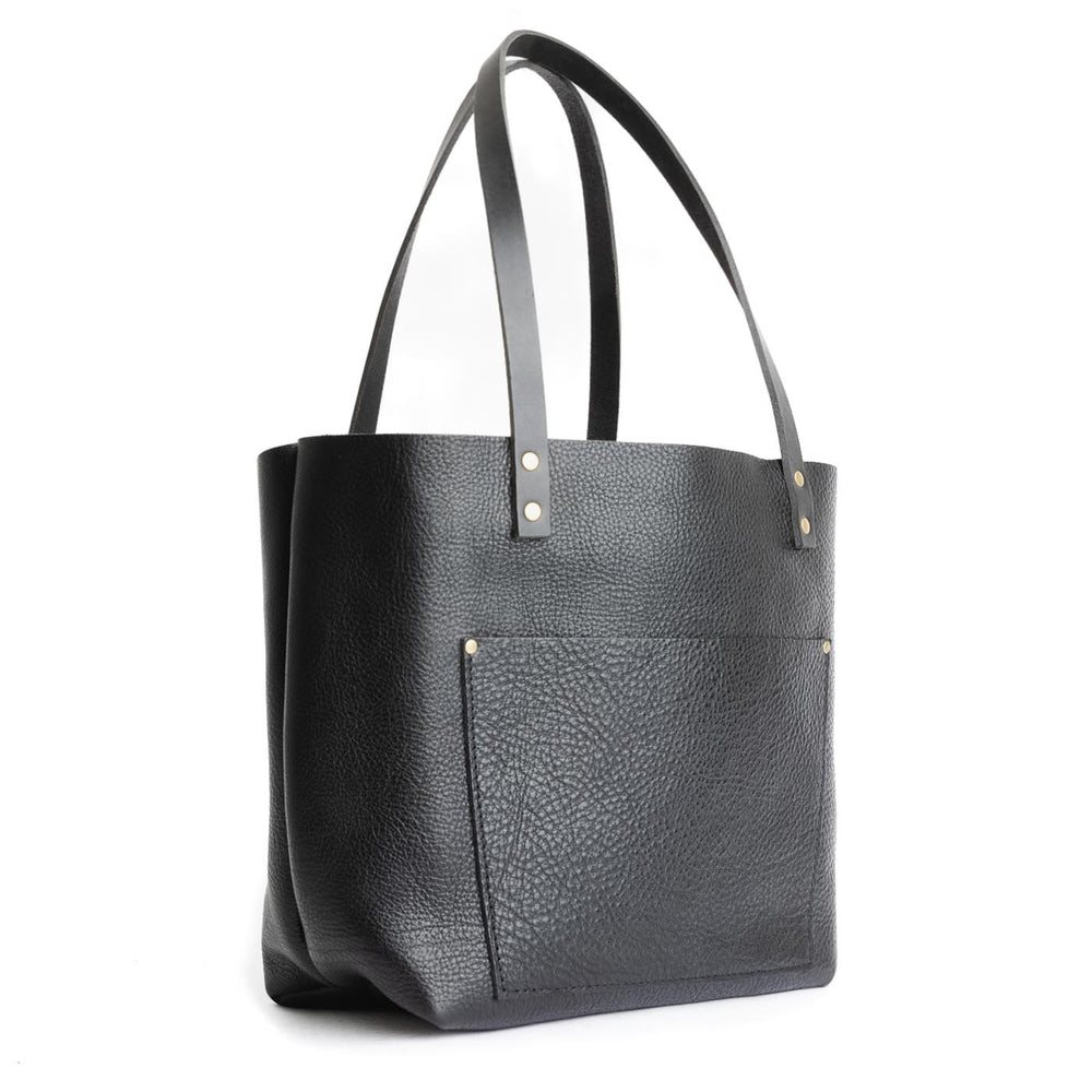 Portland Leather Tote Bag - Pebbled black