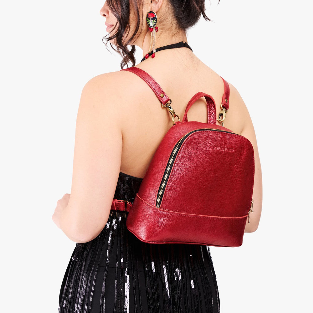 Portland Rue Convertible Backpack - Reba Red