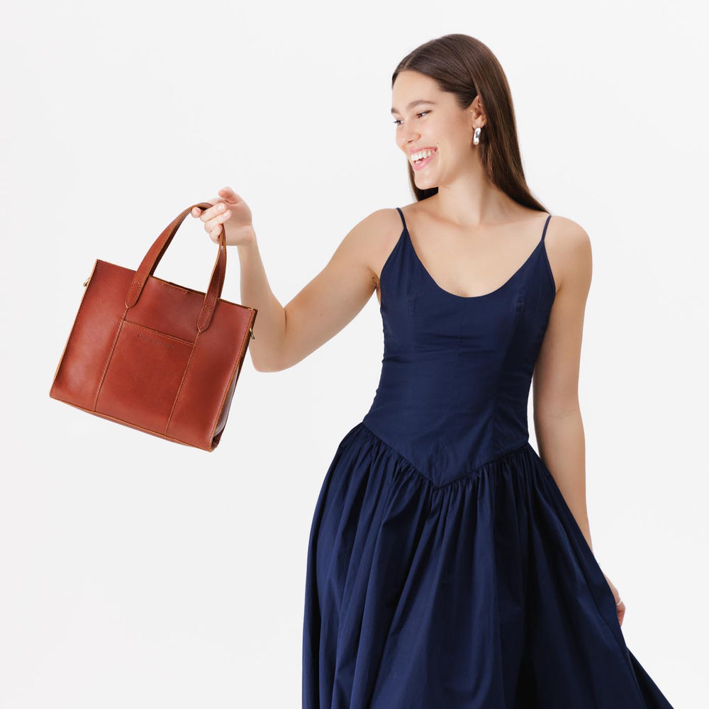 Portland Lola Crossbody Tote - Chestnut