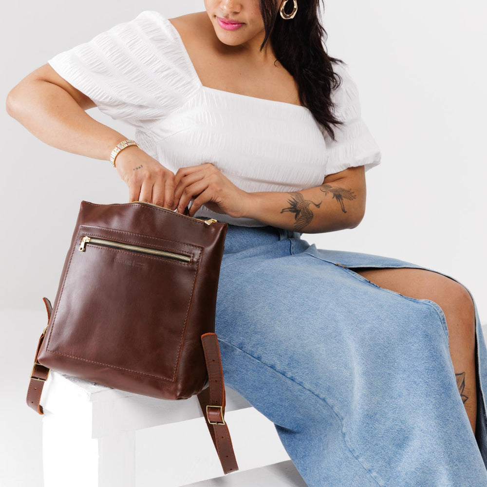 Portland Tote Backpack - Cognac