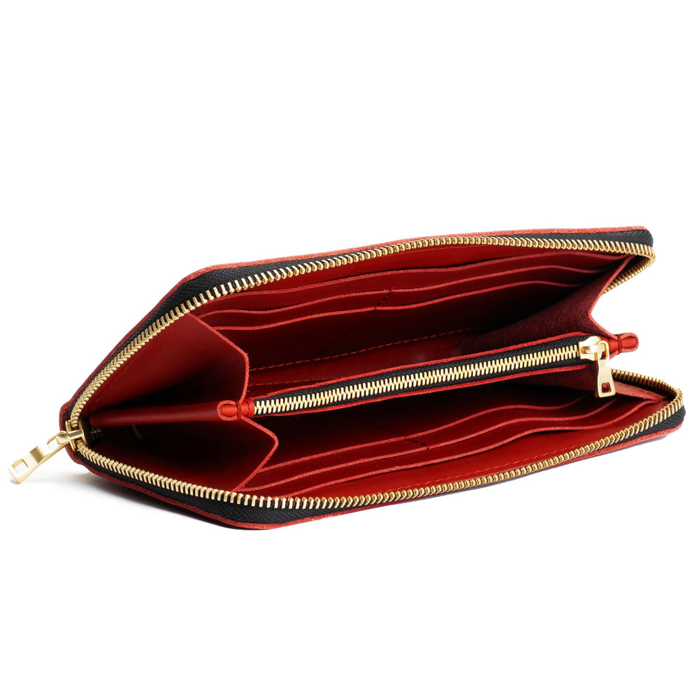 Portland Accordion Zip Wallet - Ruby