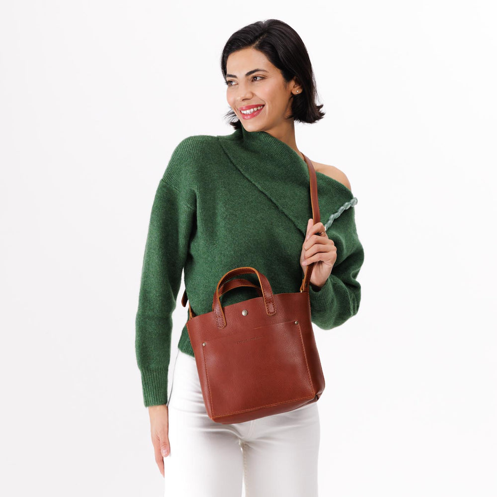Portland Mini Crossbody Tote - Chestnut