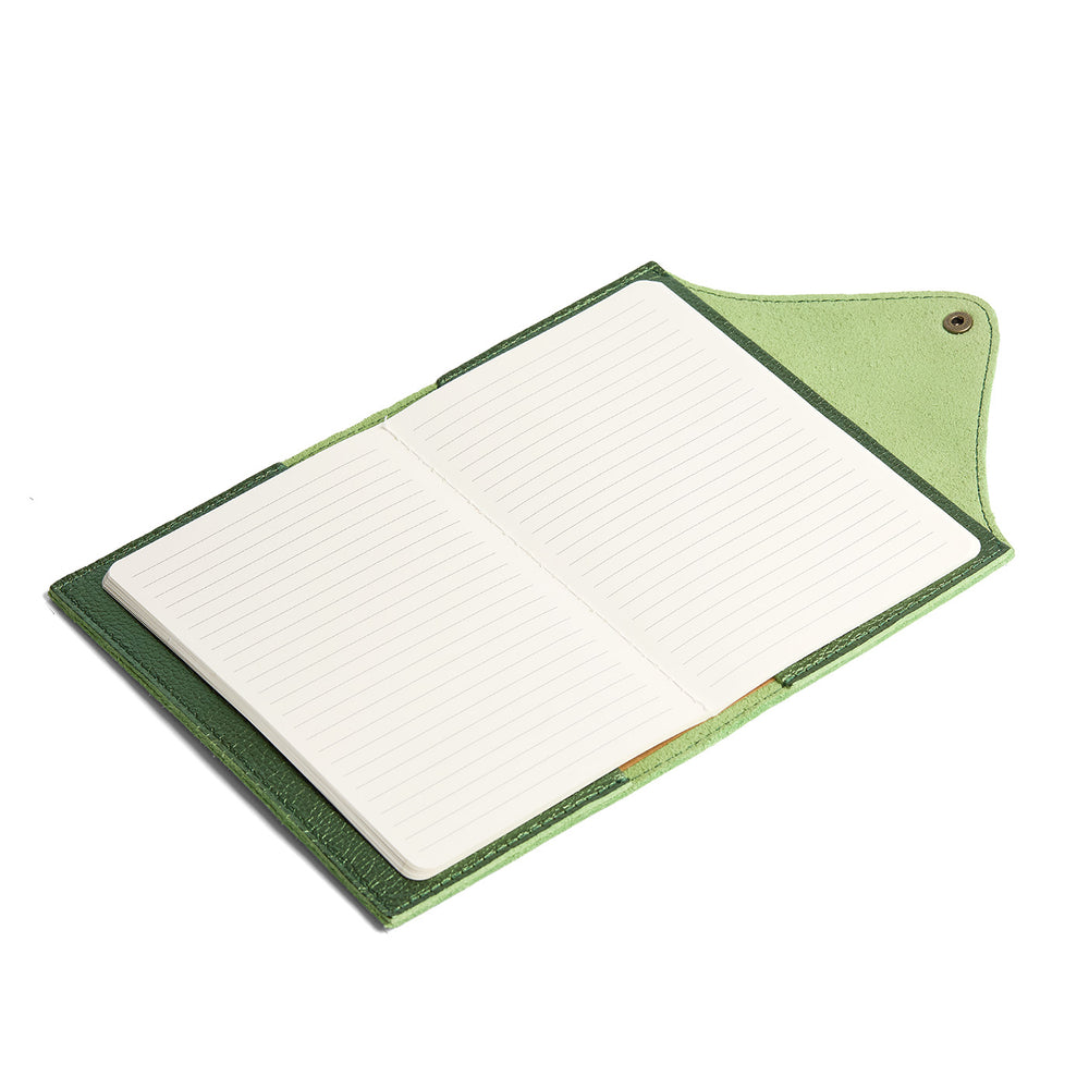 Portland Leather Snap Journal - Metallic Greench