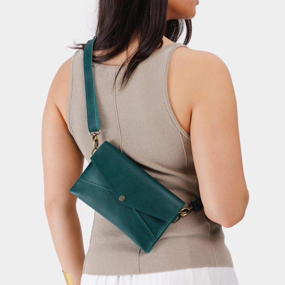 Portland Envelope Convertible Crossbody - Sea Glass