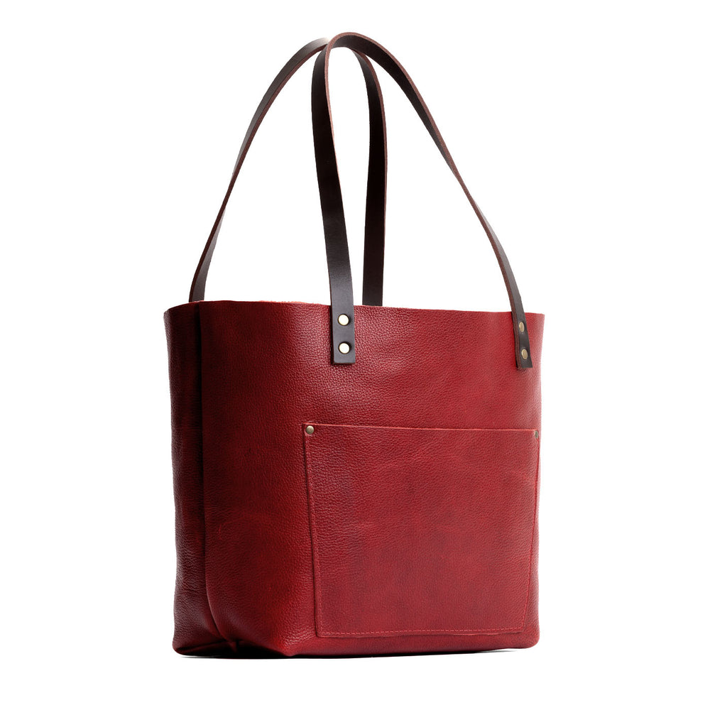 Portland Leather Tote Bag - Chili Red