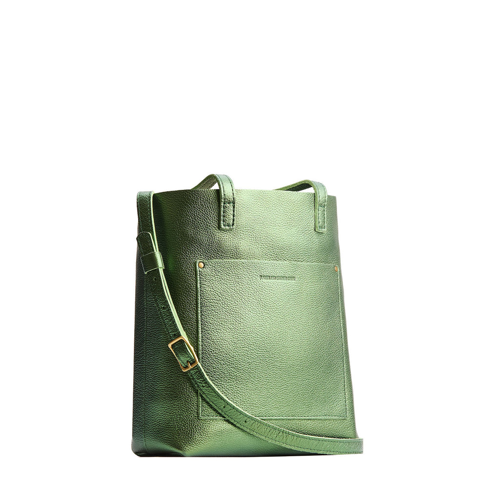Portland Crossbody Tote - Metallic Greench