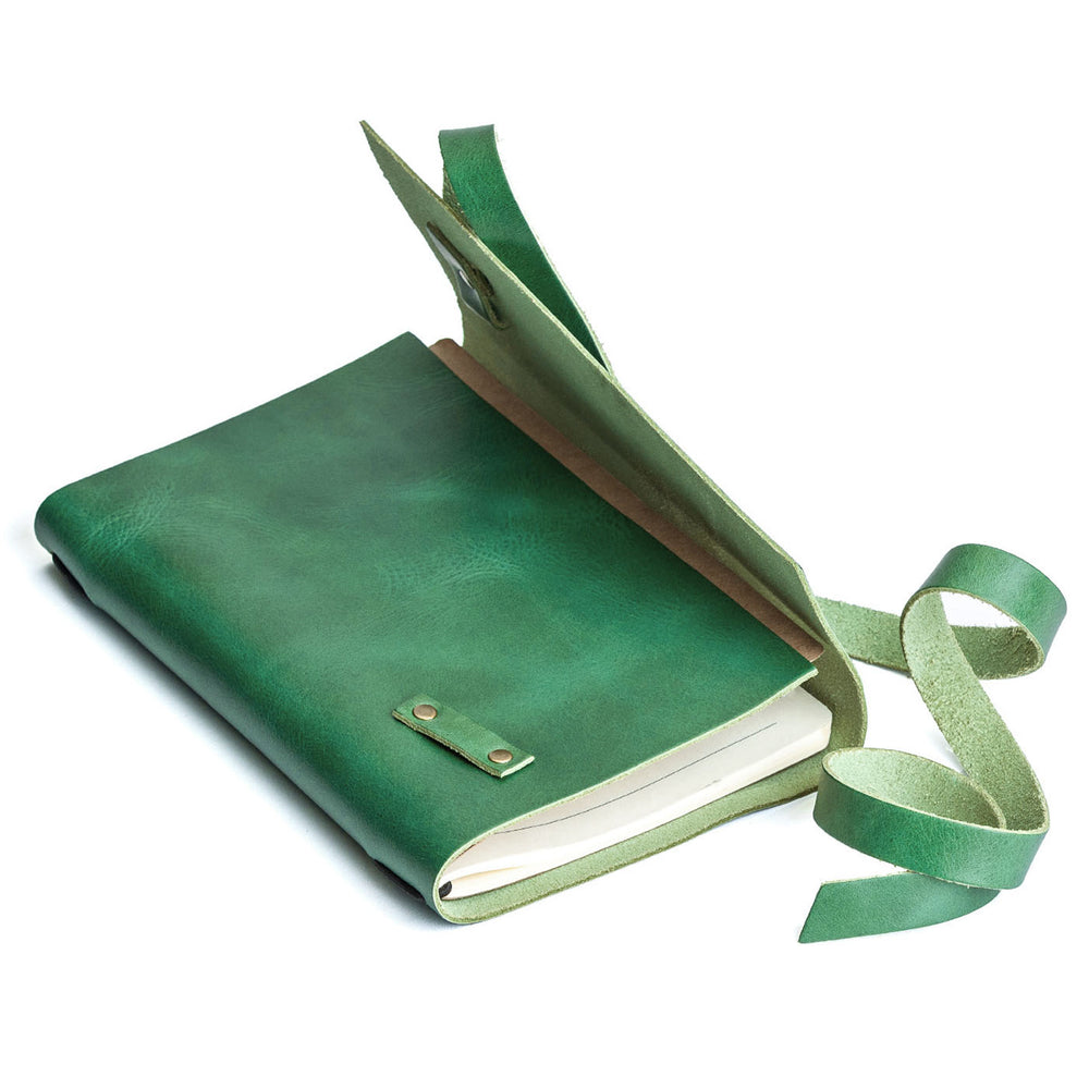 Portland Leather Wrap Journal - Cowboy Mint