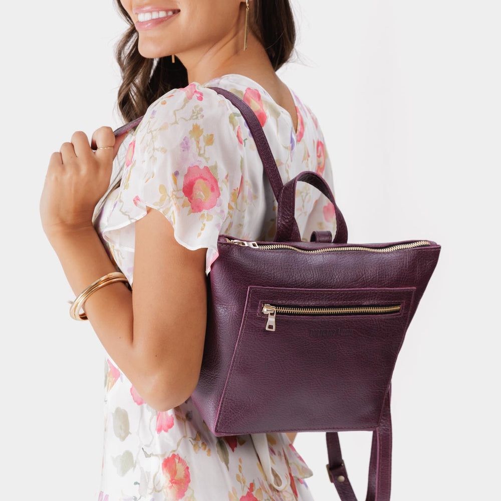 Portland Tote Backpack - Plum
