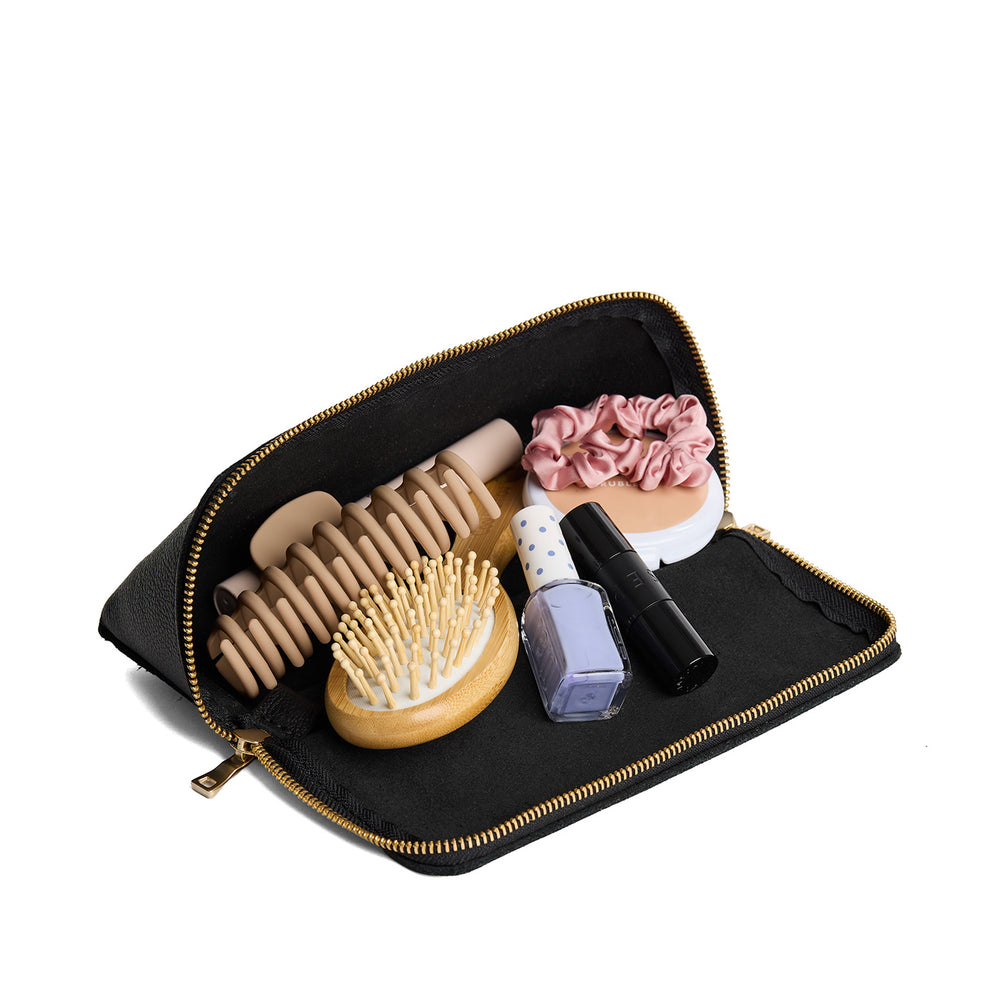 Portland Wide Mouth Pouch - Pebbled black