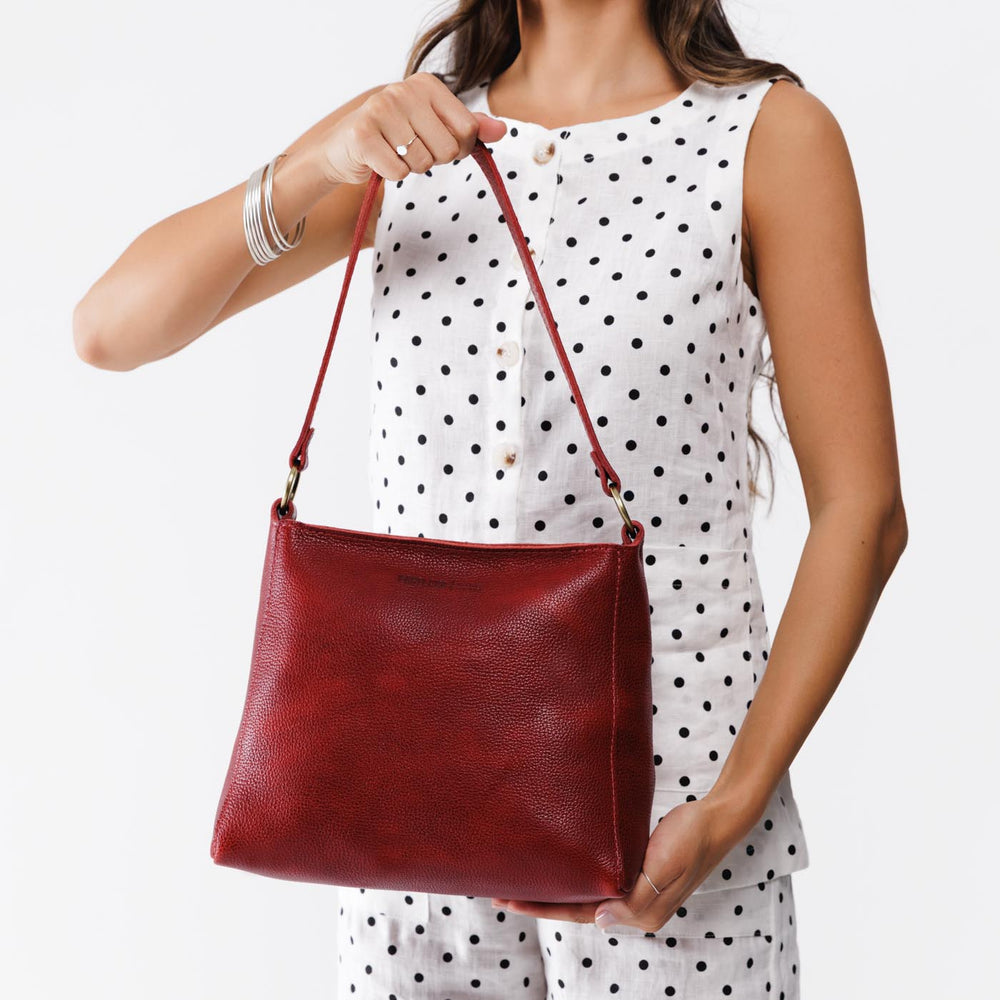 Portland Triangle Shoulder Bag - Chili Red