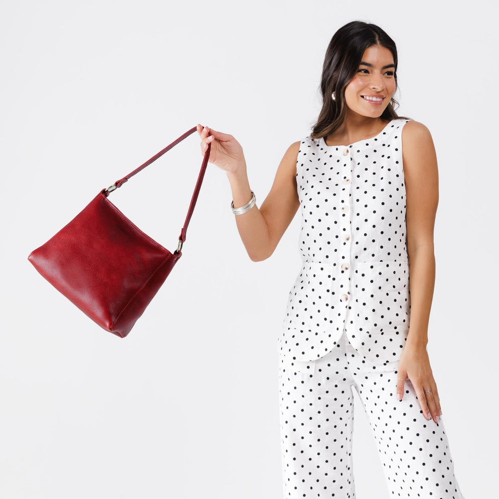 Portland Triangle Shoulder Bag - Chili Red