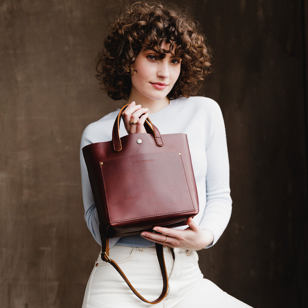 Portland Mini Crossbody Tote - Cognac