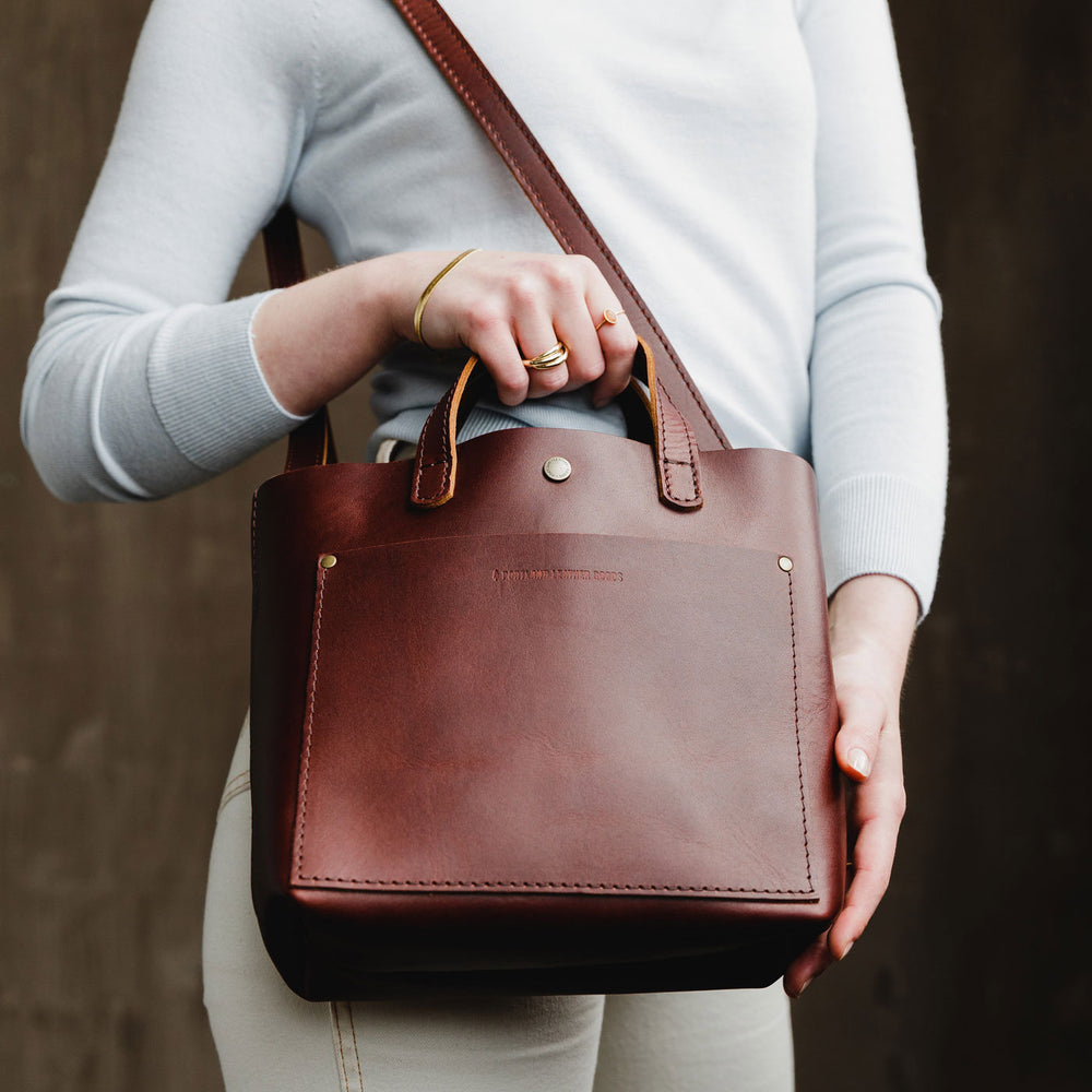 Portland Mini Crossbody Tote - Cognac