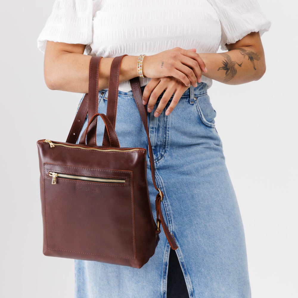 Portland Tote Backpack - Cognac