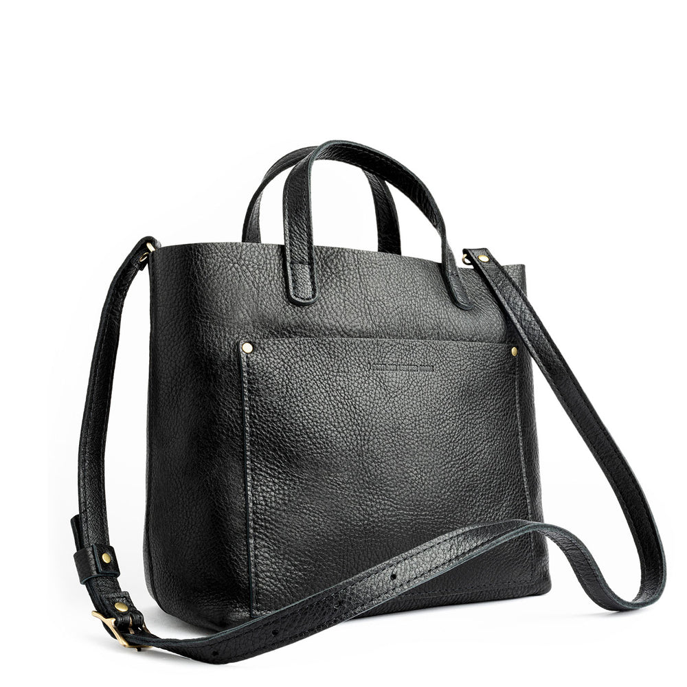 Portland Medium Crossbody Tote - Pebbled black