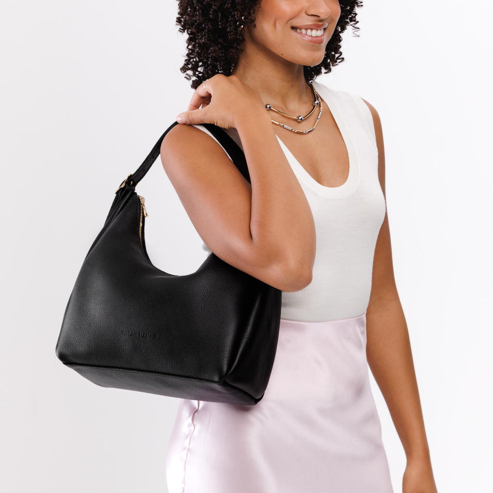 Portland Aspen Shoulder Bag - Pebbled black