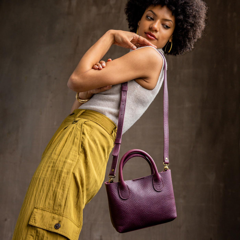 Portland Raindrop Crossbody Bag - Plum