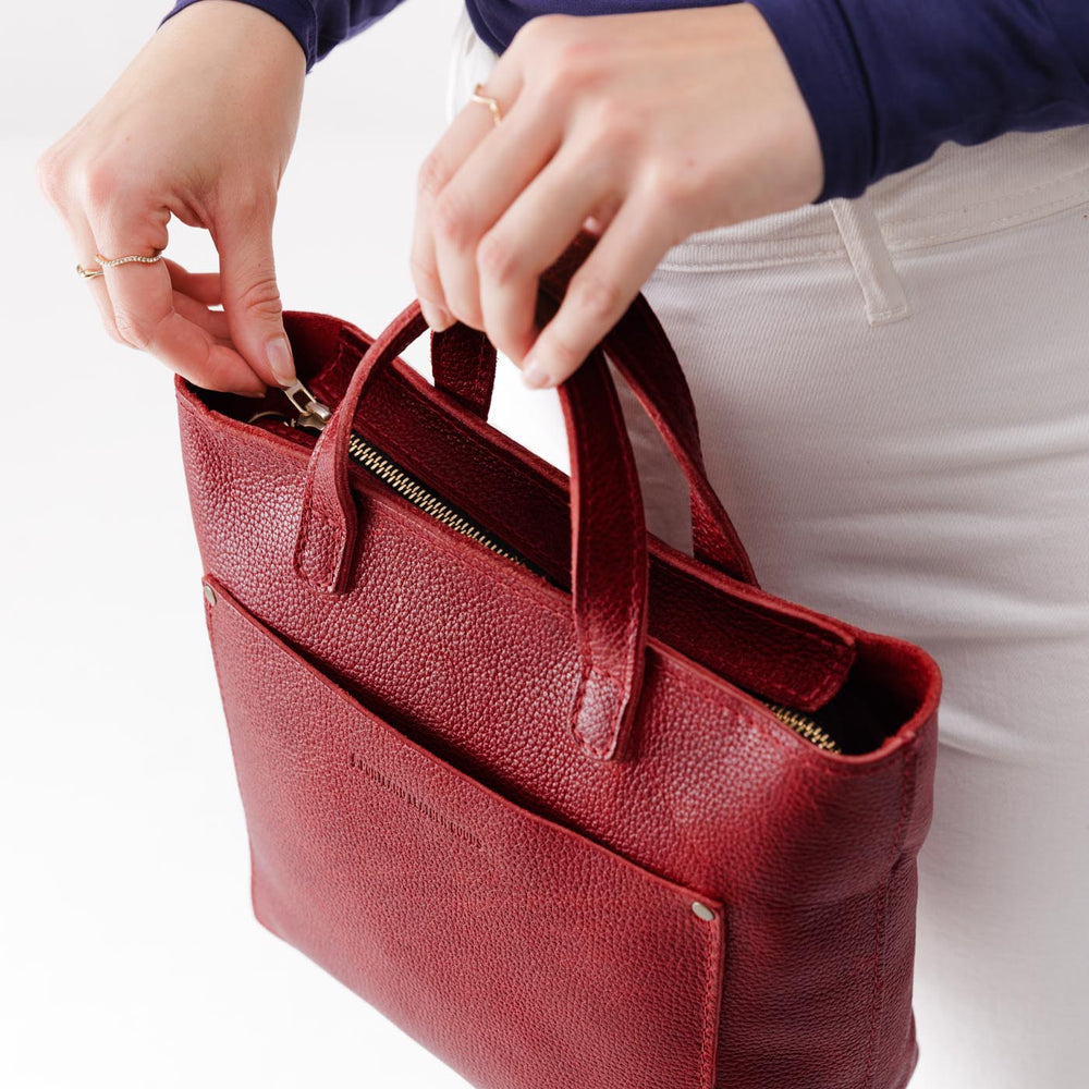 Portland Mini Crossbody Tote - Chili Red