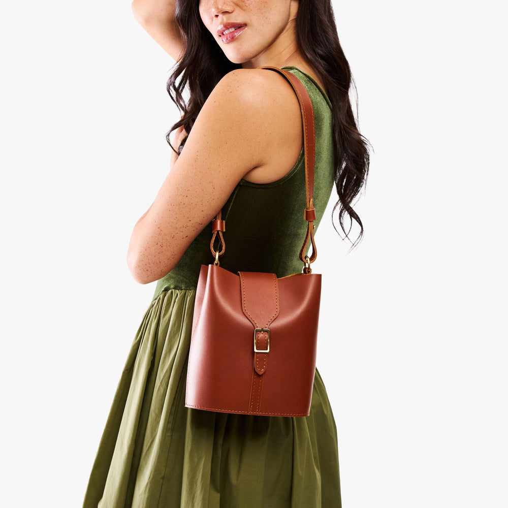 Portland Polly Bucket Bag - Chestnut