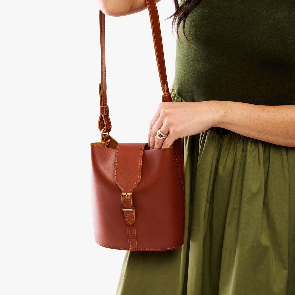 Portland Polly Bucket Bag - Chestnut